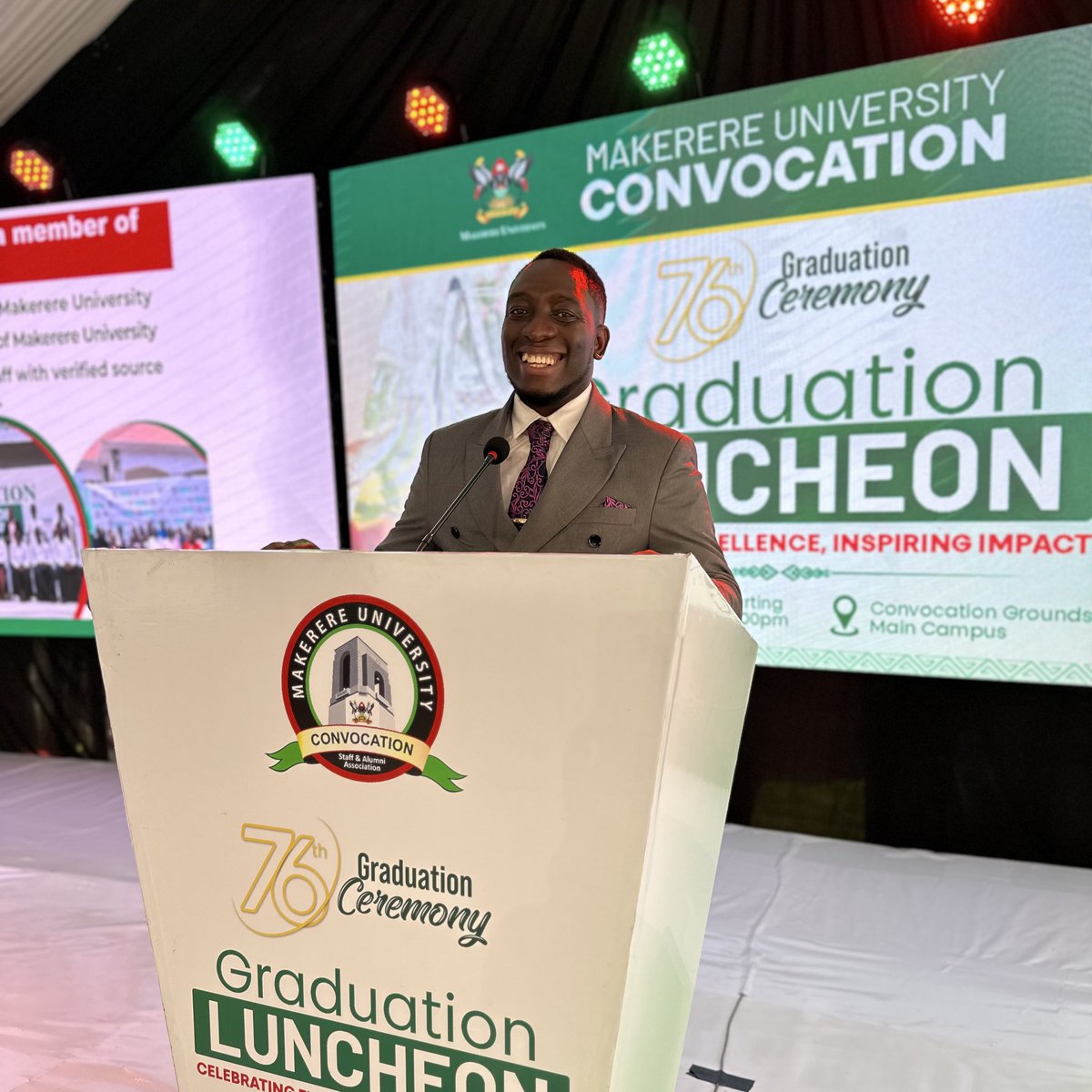 SsendiSamuel's tweet photo. Heart full and proud! I addressed our MUBS and CoBAMS Class of 2026 at today’s Graduation Luncheon 🎓

Huge congratulations to every MUBS graduate. You did it! The world is waiting for your value creation, courage, and impact. 

As your Alumni Vice President, welcome to the family!
#Mak76thGrad #MUBS #Classof2026