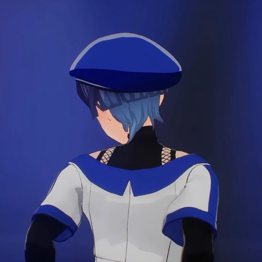 jellyscra's tweet photo. currently obsessed w aranagi scara, i love how the ends of his hair have a lighter blue tone in this universe https://t.co/voy4EFOYkl