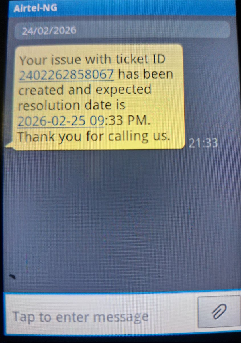 Edoman247's tweet photo. @AirtelNigeria I bought airtime 5000naira on the 17th for auto renewal of data bundle by 22nd no data,no airtime.out of the 7days I barely used the mifi for 3days,no streaming .Below is a screenshot of ur response when i contacted ur Customer care https://t.co/Ewue8keuRr