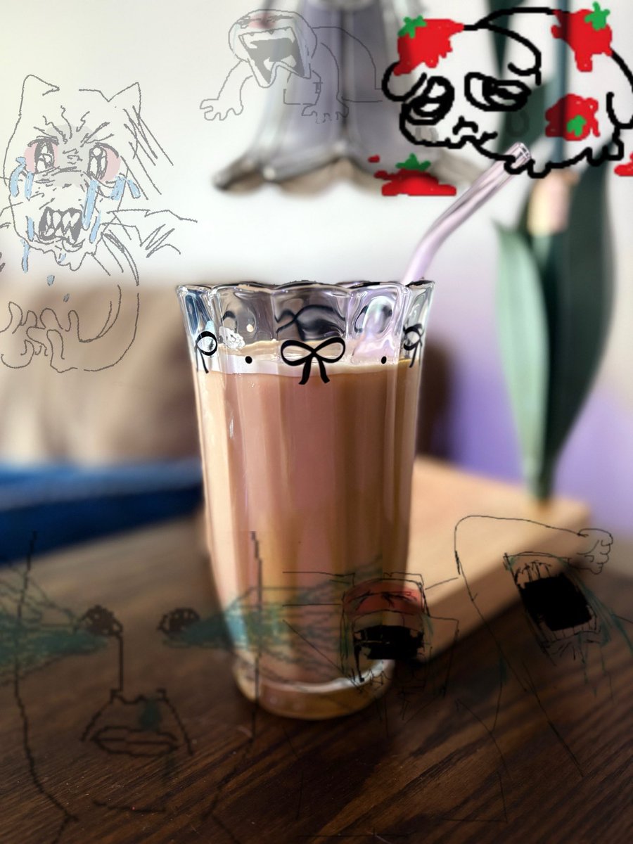 quad shot iced caramel latte bc i can't cut until my bf goes into work on friday