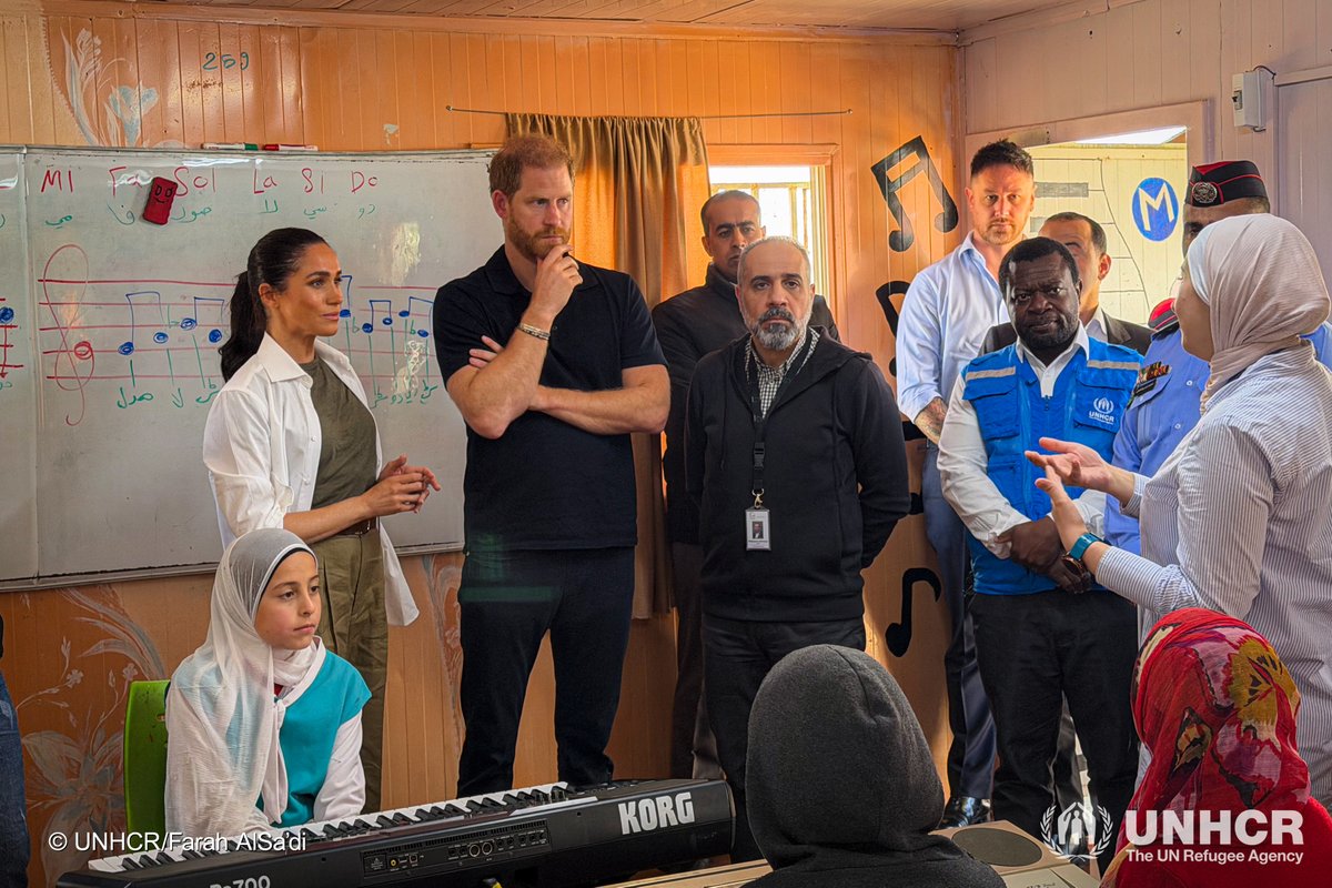 During their two-day humanitarian visit to Jordan, Prince Harry and Meghan, the Duke and Duchess of Sussex, visit to #Jordan included Za’atari Refugee Camp and the Specialty Hospital, where they met young refugees and medical evacuees from Gaza.

They also joined WHO delegations