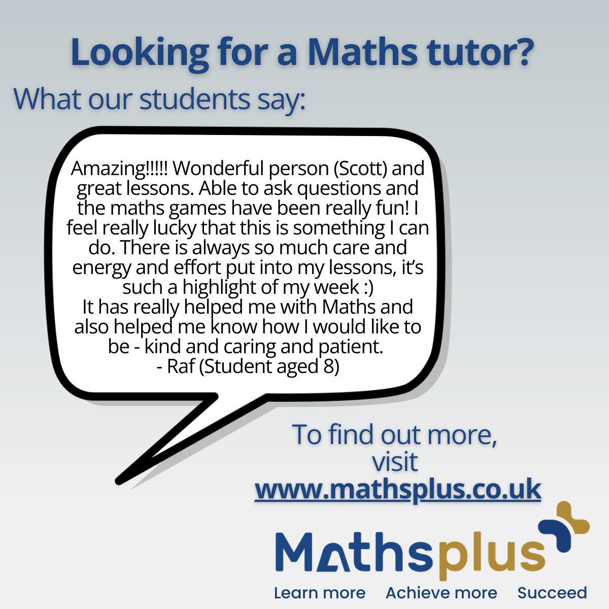 MathsplusUK's tweet photo. So proud to share this amazing feedback from one of our students! 📚✨ 
Helping students grow in confidence and achieve their maths goals is what we’re all about. Thank you for the kind words! 
Visit https://t.co/FDxH62rKJP to find out more!
#MathsSuccess #StudentReview https://t.co/X8Pnd9XZvV