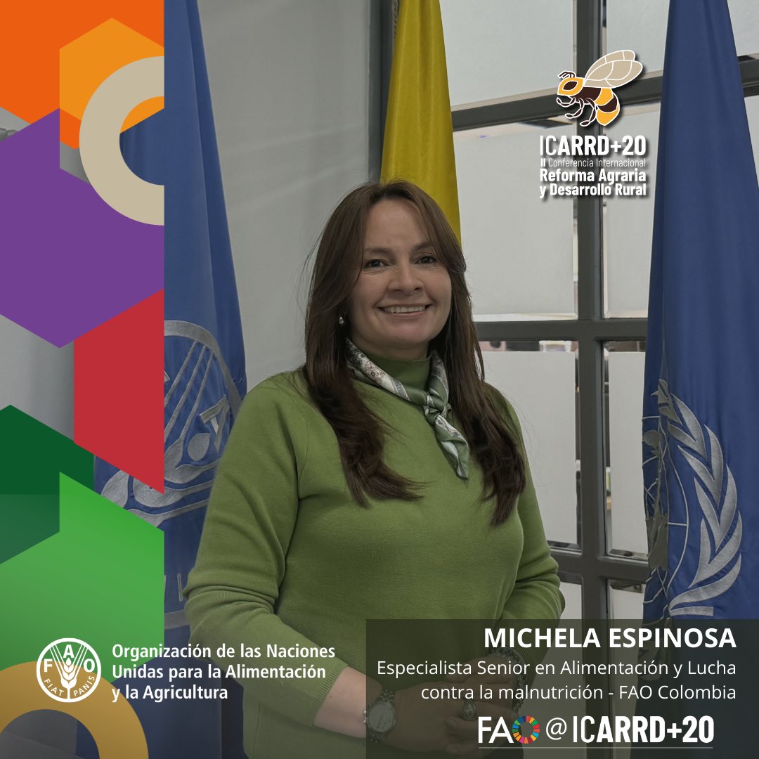 FAO_Colombia's tweet image. En “Voces de la sociedad civil y academia sobre derecho humano a la alimentación, clima y justicia agraria”, Michela Espinosa de FAO🇨🇴, mencionó que el logro de #DHA debe priorizar el ordenamiento de tierra, agua, y su vinculo con clima y alimentación desde la voz de comunidades.