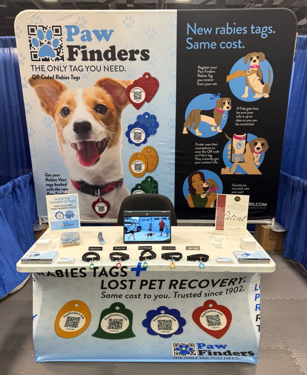 We’re at MVC now through Saturday.

Stop by Booth #205 to chat with our team and see how Paw Finders brings together a rabies tag and pet recovery system in one simple, easy-to-use tag designed for today’s clinics.

#MVC2026 #MidwestVetConference #VetMed #PetRecovery