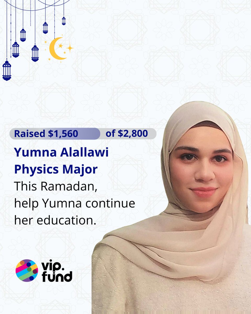 Meet Yumna Alallawi. A student with a dream, talent, and determination. With your Ramadan donation, Yumna can continue their education and move one step closer to a brighter future. 🎓 One student. 💛 One opportunity. 🌙 One meaningful Ramadan.
buff.ly/Sv95Dn8