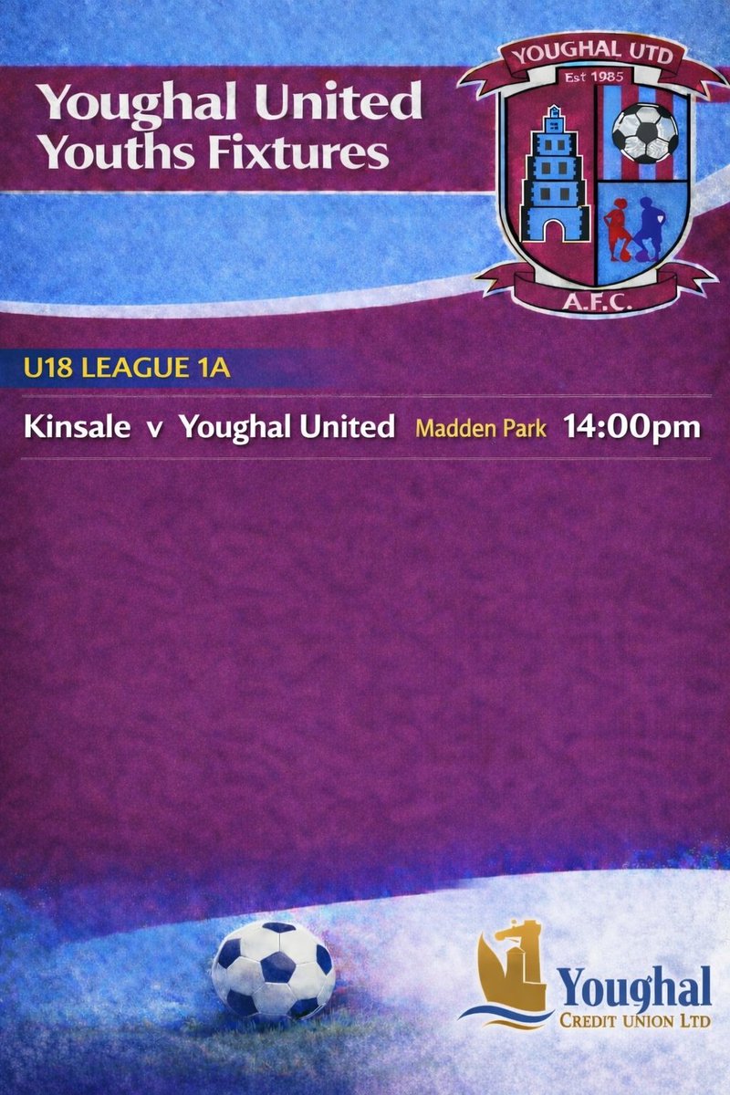yunitedafc's tweet photo. Cork Youth league fixtures
Get all the latest news on the Youghal United AFC app https://t.co/CJjDeC71Zw https://t.co/aLBOh9quyT