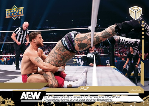 wrestlingcards's tweet image. Cards #1-6 for 2026 @UpperDeckSports AEW Match Dated Moments from Grand Slam Australia will be available to purchase in the Upper Deck E-pack store on 2/27/26. #AEW #UpperDeck #MatchDatedMoments #AEWGrandSlamAustralia #WrestlingCards #WrestlingTradingCards