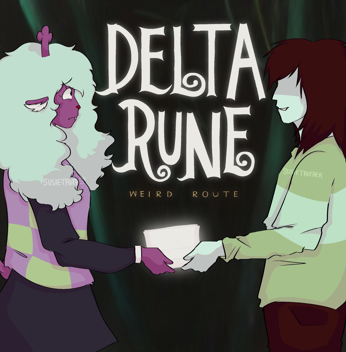 susietruther's tweet image. pierce the veil x deltarune? oh absolutely. and make it weird route #kriselle