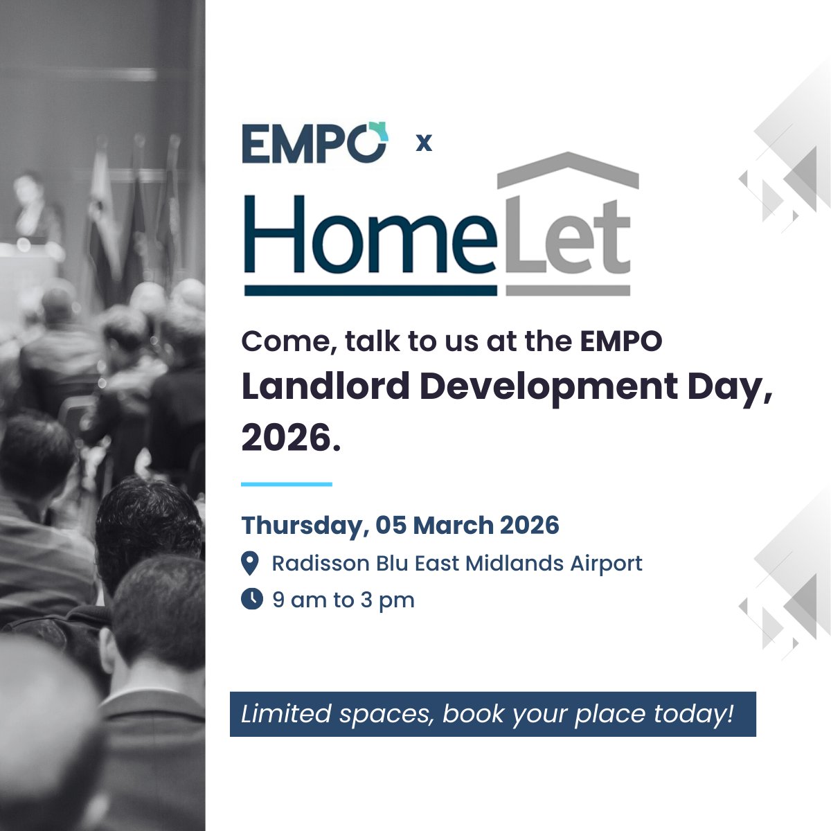 #Landlords We'll be at the <a href="/EMPOlandlords/">EMPO</a> Landlord Development Day at the Radisson Blu, East Midlands Airport 

Come and visit our stand to learn more about how we're supporting landlords through Renters' Rights.

Tickets are limited, so book yours today 

eu1.hubs.ly/H0s7W3s0