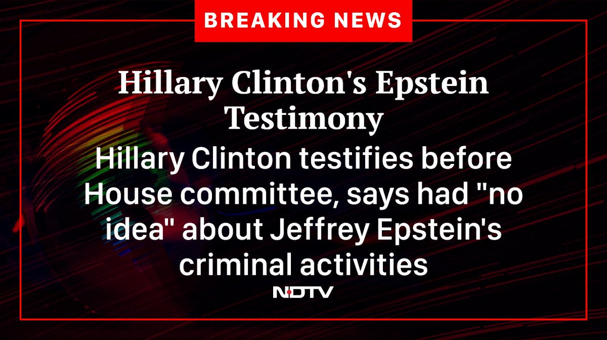 ndtv's tweet image. #Epstein #HillaryClinton