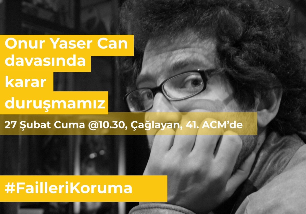 Onur Yaser Can'ı ölüme sürükleyenler halen işkenceden yargılanmadı. 16 yıldır söylüyoruz, söylemeye devam edeceğiz! 

#FailleriKoruma