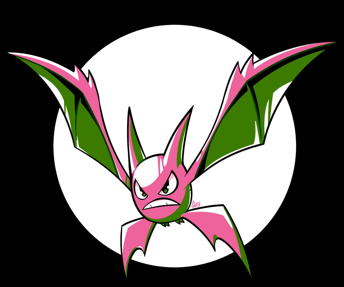 GlitchArtTV's tweet photo. Shiny Crobat with gold/silver colors. https://t.co/3MJDfFfeeZ