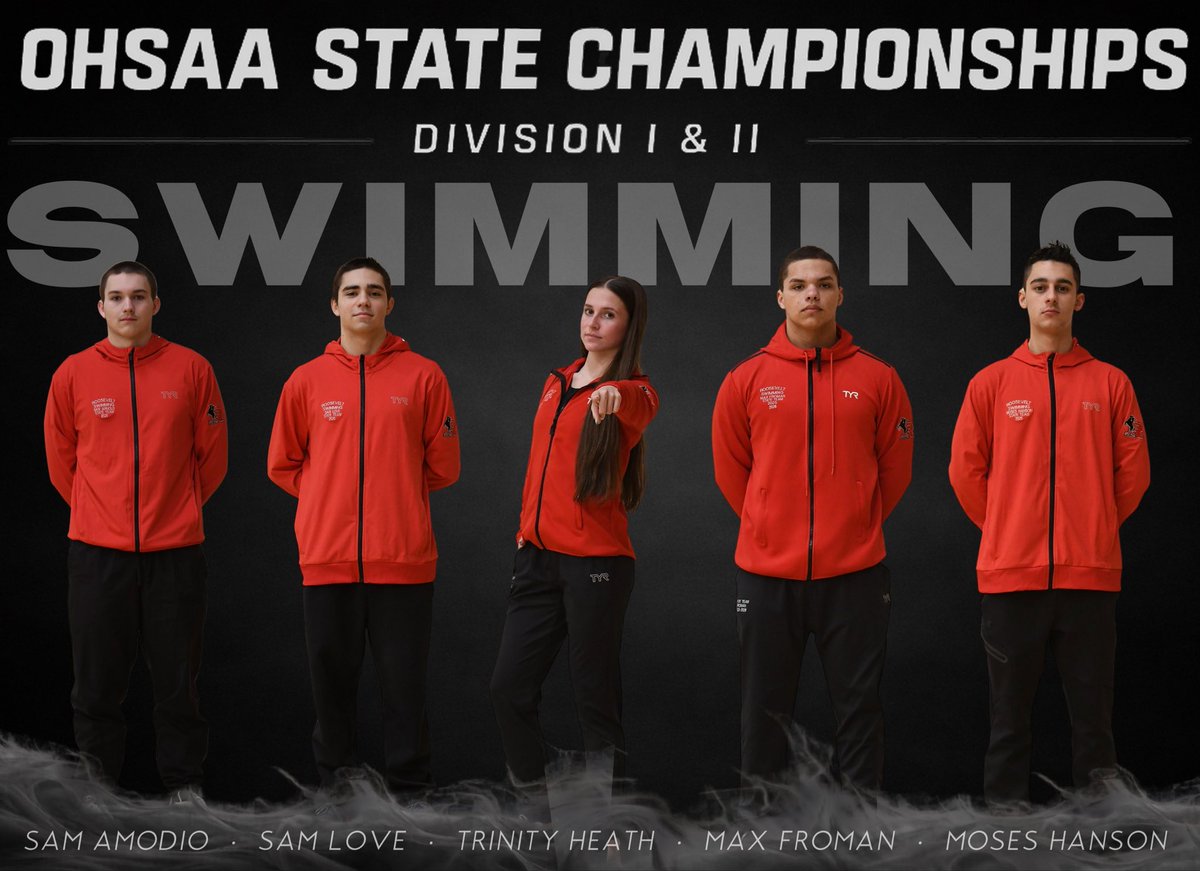 RoughRidersKENT's tweet photo. Best of luck to our Rough Rider swimmers as they compete at the OHSAA State Championships today, tomorrow, and Saturday!

🔴 Trinity Heath will represent Roosevelt in Division I.
⚫ Sam Amodio, Sam Love, Max Froman, and Moses Hanson will compete in Division II.
#KentRiderPride https://t.co/NybRF2nV59