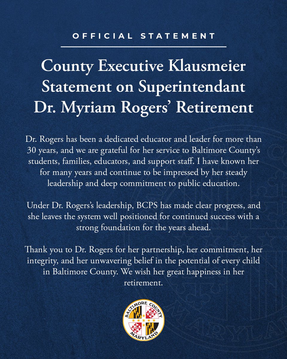 County Executive Kathy Klausmeier tweet media