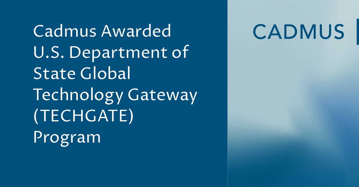 CadmusGroup's tweet photo. We’re proud to share that Cadmus has been awarded the @StateDept #TECHGATE program.
This initiative will support global adoption of U.S. and other trusted digital technologies, through large-scale knowledge and technology transfer.
https://t.co/Z5xfmQ7acV https://t.co/75eVRVQNTP