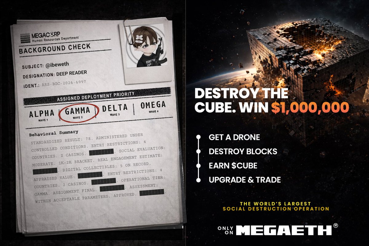 . @megacorphq just ran a background check on my wallet and I'm GAMMA clearance. Wave 2 operator reporting for duty.

megacorp.global/rrs/intake/ear…