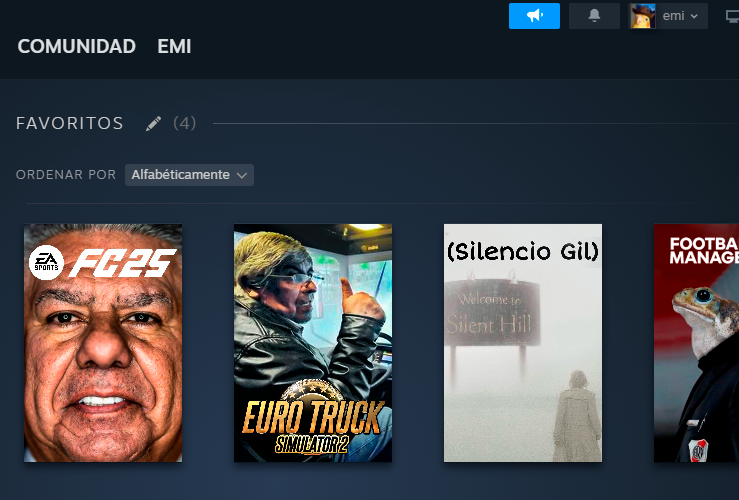 los pibes apenas descubrimos que se pueden cambiar las portadas de steam: