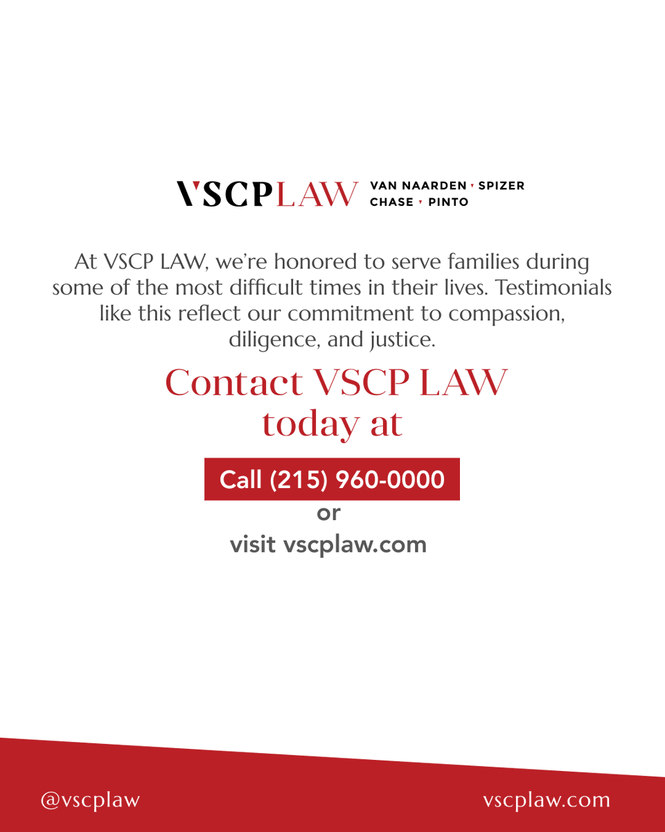 VSCPLAW's tweet photo. ⭐️⭐️⭐️⭐️⭐️

"My family is so thankful for VSCP LAW and the way they stood by us through my mother’s medical malpractice case. From the very beginning, the team was incredibly compassionate, super communicative, and genuinely dedicated to our case.

What meant the most was how personally supported we felt throughout the entire process. They never treated us like just another file—they listened, they cared, and they always made sure we understood what was happening every step of the way. In such a difficult and emotional time, their kindness and professionalism made all the difference.

Thanks to their hard work and deep commitment, we were able to win the case and find a real sense of justice and peace. We’ll always be grateful for their guidance and heart.

If you’re looking for a law firm that leads with both skill and compassion, VSCP LAW is the team you want by your side."
— T.H.

At VSCP LAW, medical malpractice is more than a legal matter. We recognize that these cases are deeply personal, emotional, and often rooted in significant loss and uncertainty, which is why we approach each one with genuine care.

Our lawyers take the time to listen, communicate clearly, and make sure families understand what’s happening at every stage. 

If you’re facing questions after medical care went wrong, we’re here to help you understand your options with honesty, compassion, and focus.

📞 Call us at (215) 960-0000 | FREE consultation
 🌐 https://t.co/kIyzqn7IzP

Your fight is our fight.

 #VSCPLAW #MedicalMalpractice #ClientTestimonial #PhiladelphiaLawyer #JusticeForFamilies
