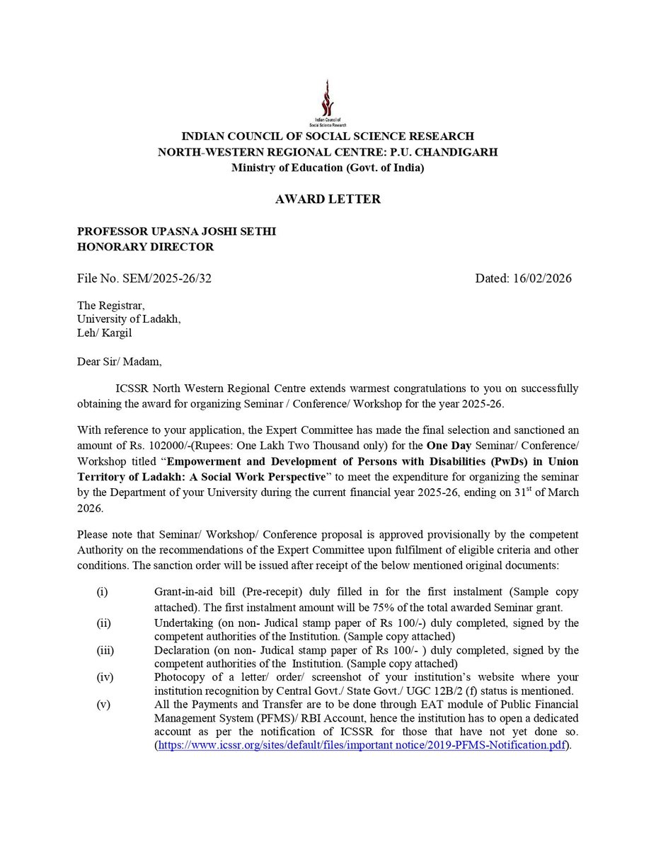 UNIVERSITY OF LADAKH tweet media