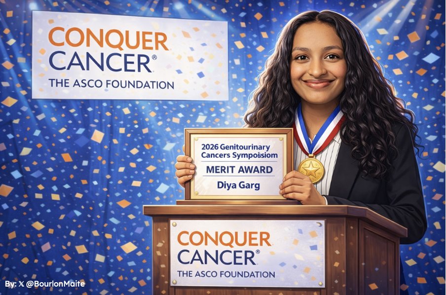 BourlonMaite's tweet photo. Congrats  Merrit Award Recipients @ConquerCancerFd @asco #GU26 #bladdercancer

"End-of-life treatment patterns in patients with advanced urothelial carcinoma"
Dr. Diya Garg @DiyaSGarg your study provides critical insights into patient care

Summary by @neerajaiims @umangtalking https://t.co/QWNE9E80FM