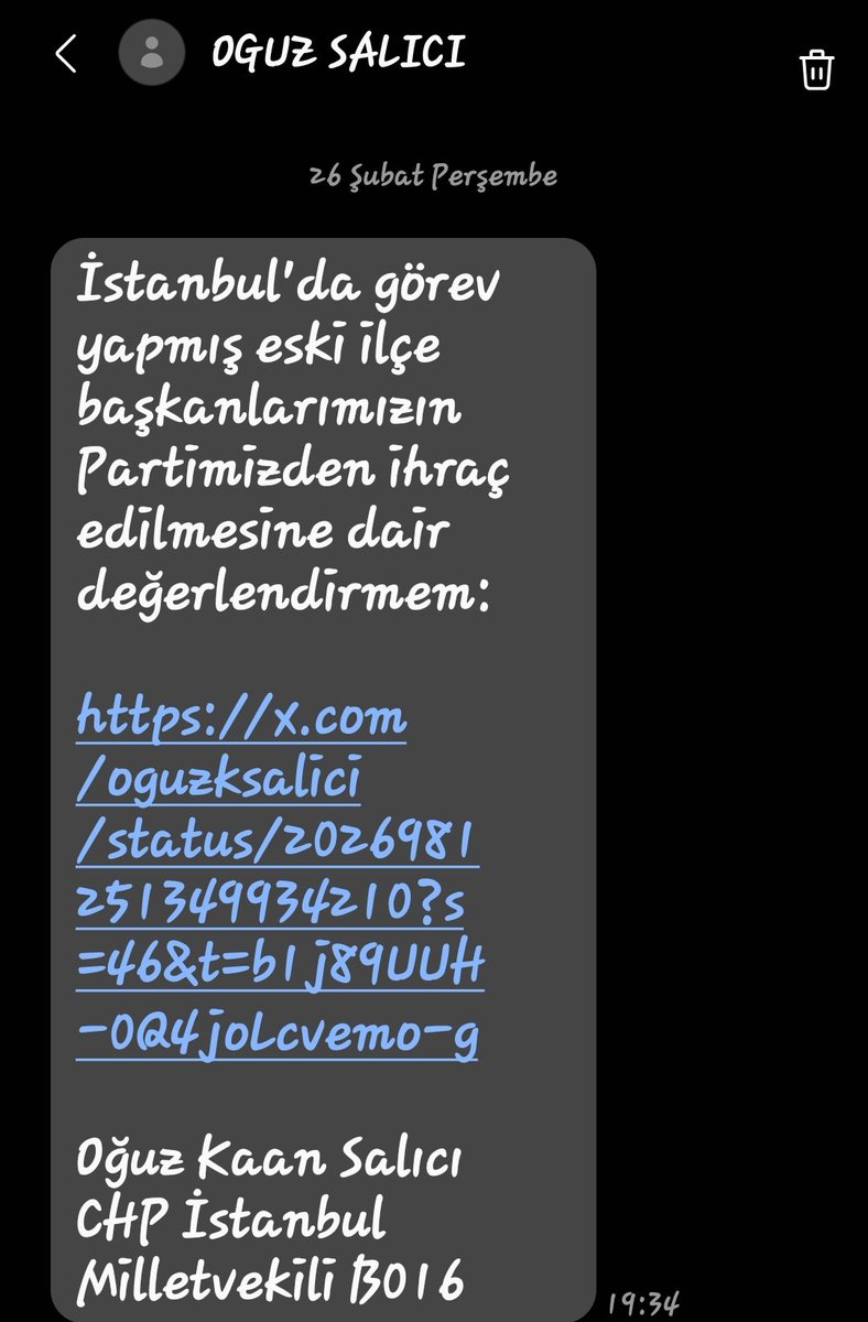 ResatTaydas's tweet photo. @oguzksalici Kılıçtaroğlu ekibi bana SMS göndermesin. https://t.co/eMjhFWErub