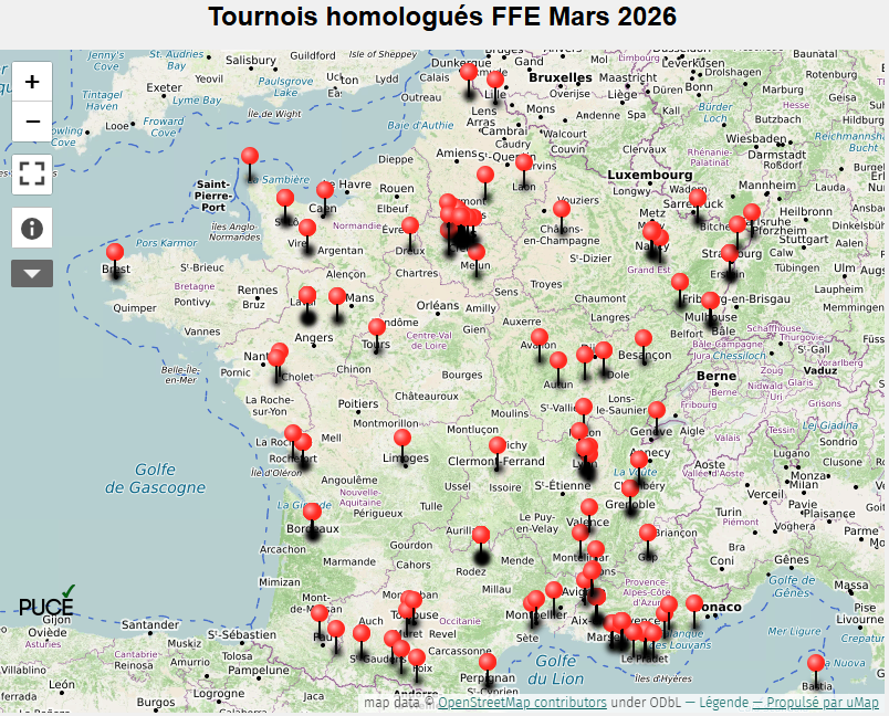 PUCE_echecs's tweet photo. 175 tournois d'échecs homolgués en mars, avec une densité accrue le long du Rhône, va savoir pourquoi ...  🤔Les données détaillées sur la carte ↙️
https://t.co/UyvtXI0xYD https://t.co/pDGE7Rt1Fz