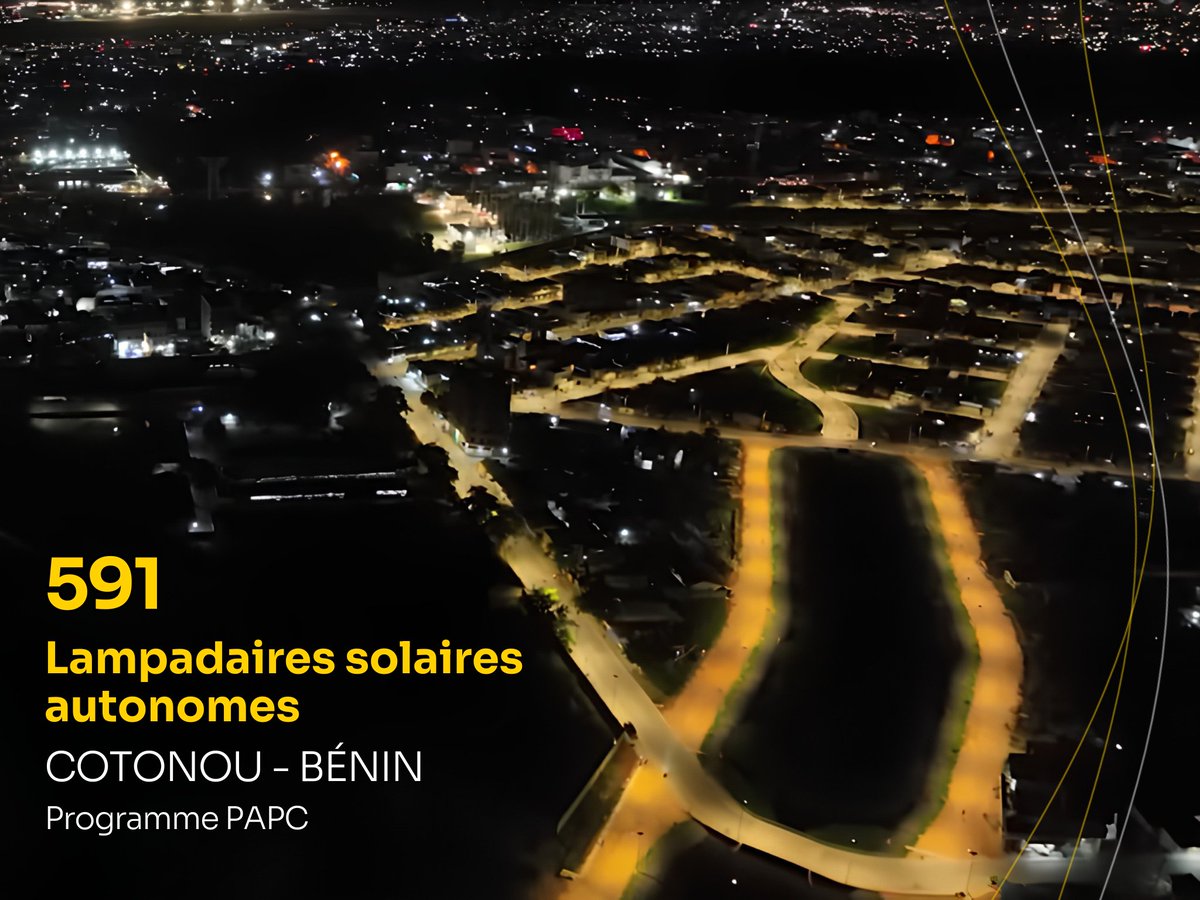SunnaDesign's tweet image. 591 lampadaires solaires autonomes. 4,8 km de voiries sécurisées à Cotonou 🇧🇯.
Dans le cadre du PAPC, Sunna Design déploie un éclairage public 100 % autonome, sans raccordement au réseau.
🔎Étude de cas : sunna-design.com/papc-benin-lam…

#SolarLighting #Africa #UrbanInfrastructure #Benin