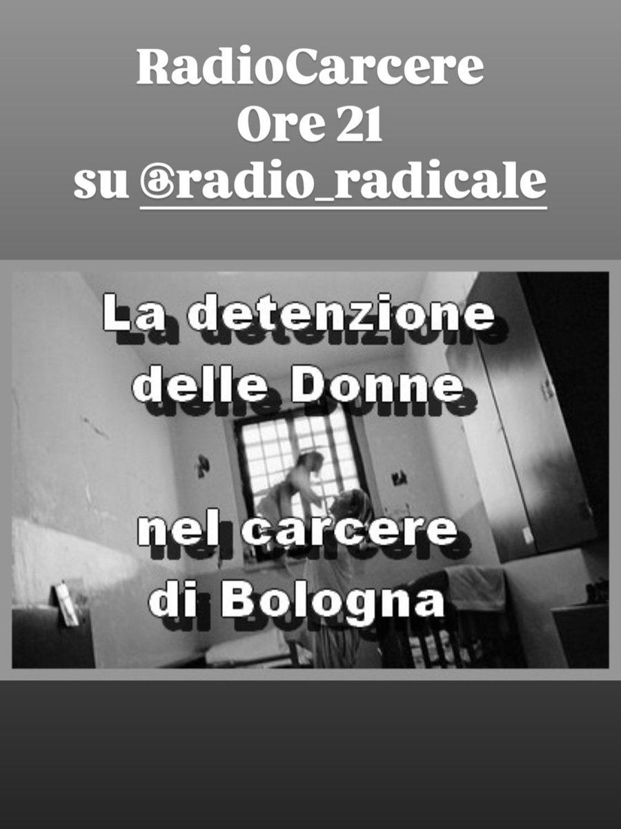 #RadioCarcere ore 21 su <a href="/RadioRadicale/">Radio Radicale</a> : Parla Bea, ex detenuta a Bologna: “Non ero mai stata dentro ed è stato un trauma tra perquisizione, urla e rumori di chiavi. Mi hanno tolto tutto, non ero più niente e non potevo fare niente! Entrata in carcere non ero più una persona”.