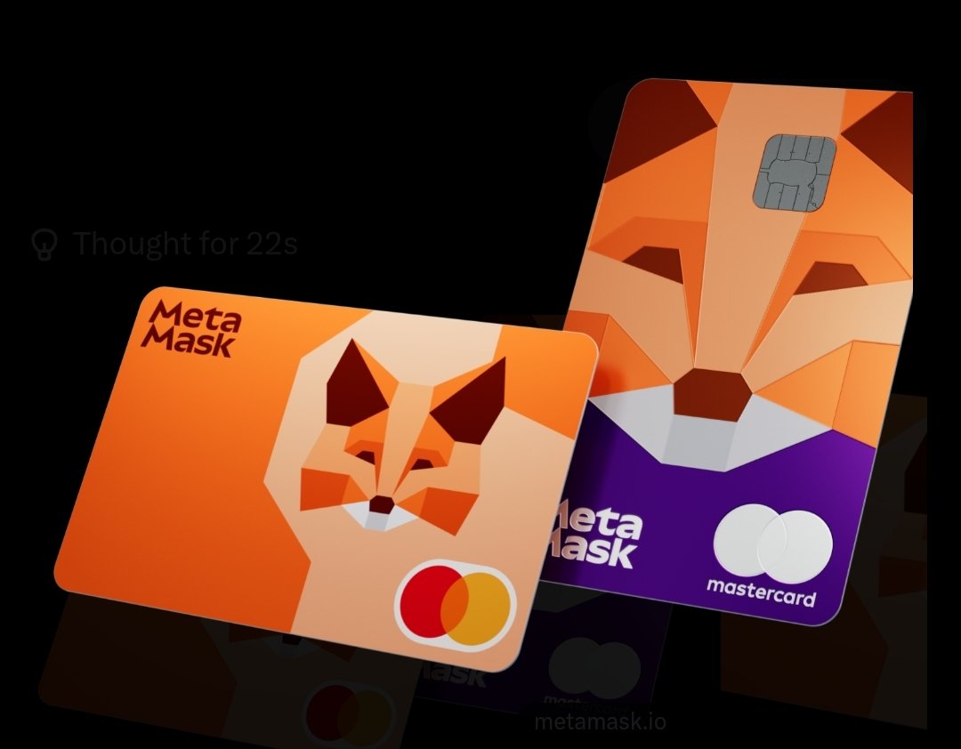 alex_xende84235's tweet photo. 🔥MetaMask Mastercard crypto card LIVE nationwide US (NY too)!

Spend ETH/SOL straight from wallet anywhere. No selling bags first.

Metal + 3% mUSD cashback slaps From👀

 India: US cooking… we next fr

Drop💳  if applying!

#MetaMaskCard #Crypto" https://t.co/MKllLjAJk7