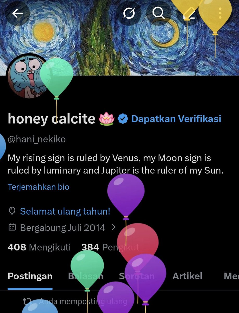hani_nekiko's tweet photo. Beneran lupa kalau di X itu suka dikasih balon🎈 https://t.co/rNZNp0RNRp
