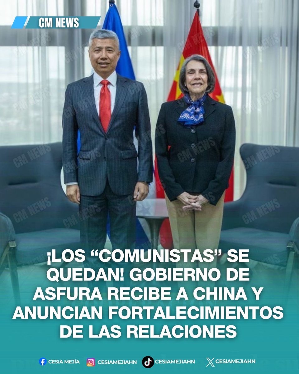 ➪🇨🇳🇭🇳🇨🇳 Pese a que criticaban en el pasado a Xiomara Castro por entablar relaciones con China “Comunista”, el gobierno de Nasry Asfura a través de la canciller Mireya Agüero recibió al Embajador de China en Honduras, Yu Bo, y otros representantes de su misión diplomática, en un