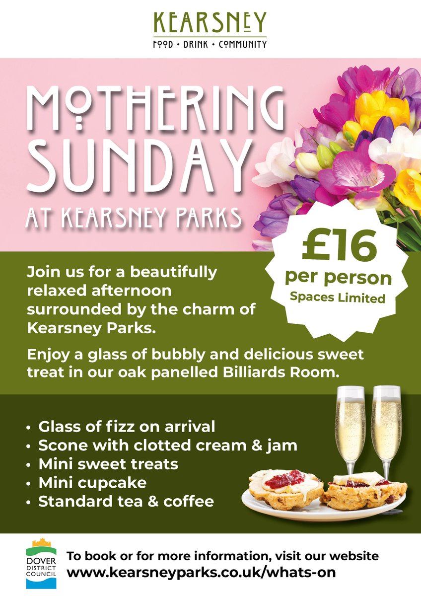 Kearsneyparks's tweet image. Mothering Sunday at Kearsney Parks - 15 March 2026
Join us for a beautifully relaxed afternoon surrounded by the charm of Kearsney Parks. For more information and to book, see:
kearsneyparks.co.uk/whats-on/event…

#kearsneyparks #motheringsunday