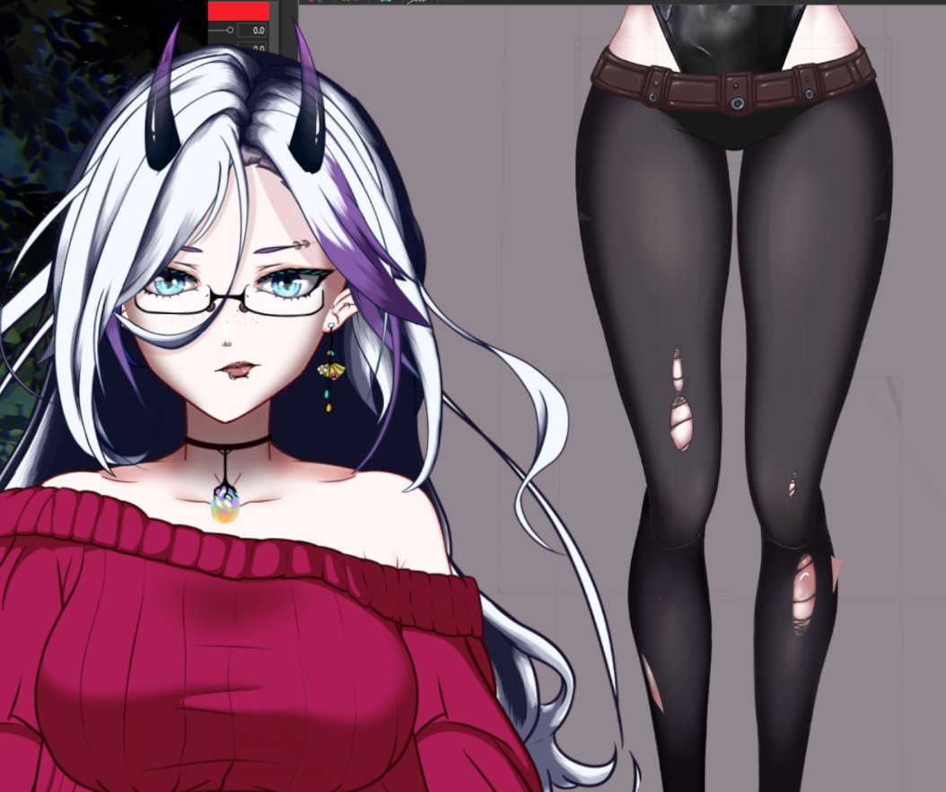 izashiblack's tweet photo. I cast thigh distraction!
✨LIVE NOW✨
#MagicalYappingHag #vtuber #vtuberEN #rigging #riggingWIP #live2D #live2dWIP #art #WIP https://t.co/d9F20T6JgL
