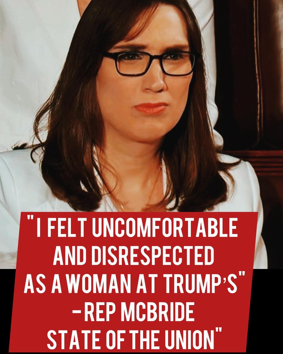 " I felt uncomfortable and disrespected as a woman at Trump’s State of the Union"

- Trans Rep. McBride

But you're a man, though.   🤷‍♀️