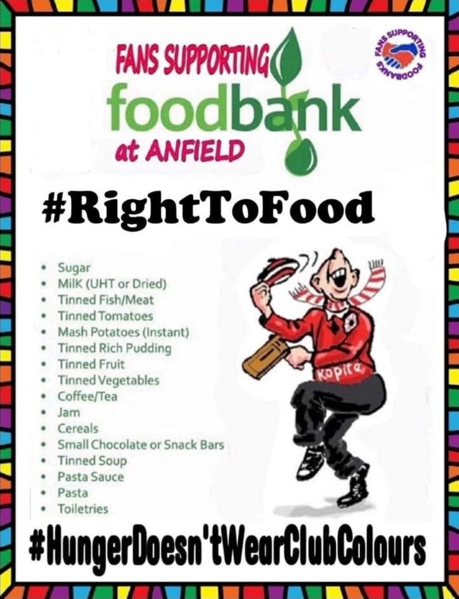 FANS SUPPORTING FOODBANKS #RightToFood tweet media