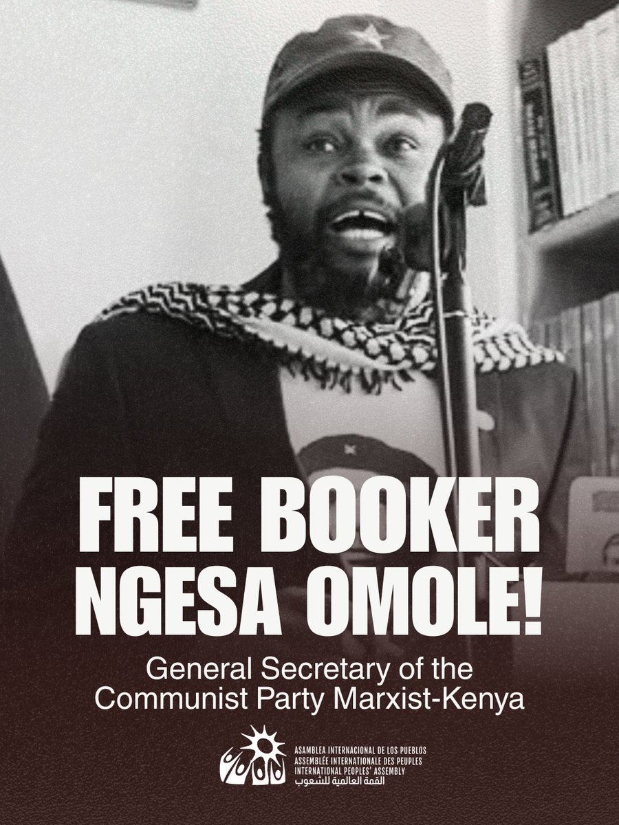 peoplesassembl_'s tweet photo. 🇰🇪 Peoples' movements of the world stand with Kenya, condemning the abduction, torture, and politically motivated prosecution of Booker Ngesa Omole @bookerbiro General Secretary of the Communist Party Marxist-Kenya @communistske

The absurd charges against him include alleged ties to President Nicolás Maduro and so-called drug cartels, demonstrating a broader pattern of repression against anti-imperialist organizing in Kenya and beyond. 

Kenyan citizens should NOT be targeted for protesting at a foreign embassy, demanding the release of a democratically-elected head of state. 

Free Booker Omole! 
Defend the right to organize!

We demand:
➡️ Booker’s immediate and unconditional release
➡️ An end to political persecution of progressive and revolutionary forces in Kenya
➡️ Accountability for his torture and illegal detention

Forward to a sovereign and united Africa!

#FreeBookerOmole #PanAfricanism #Antiimperialism #Nairobi #InternationalSolidarity