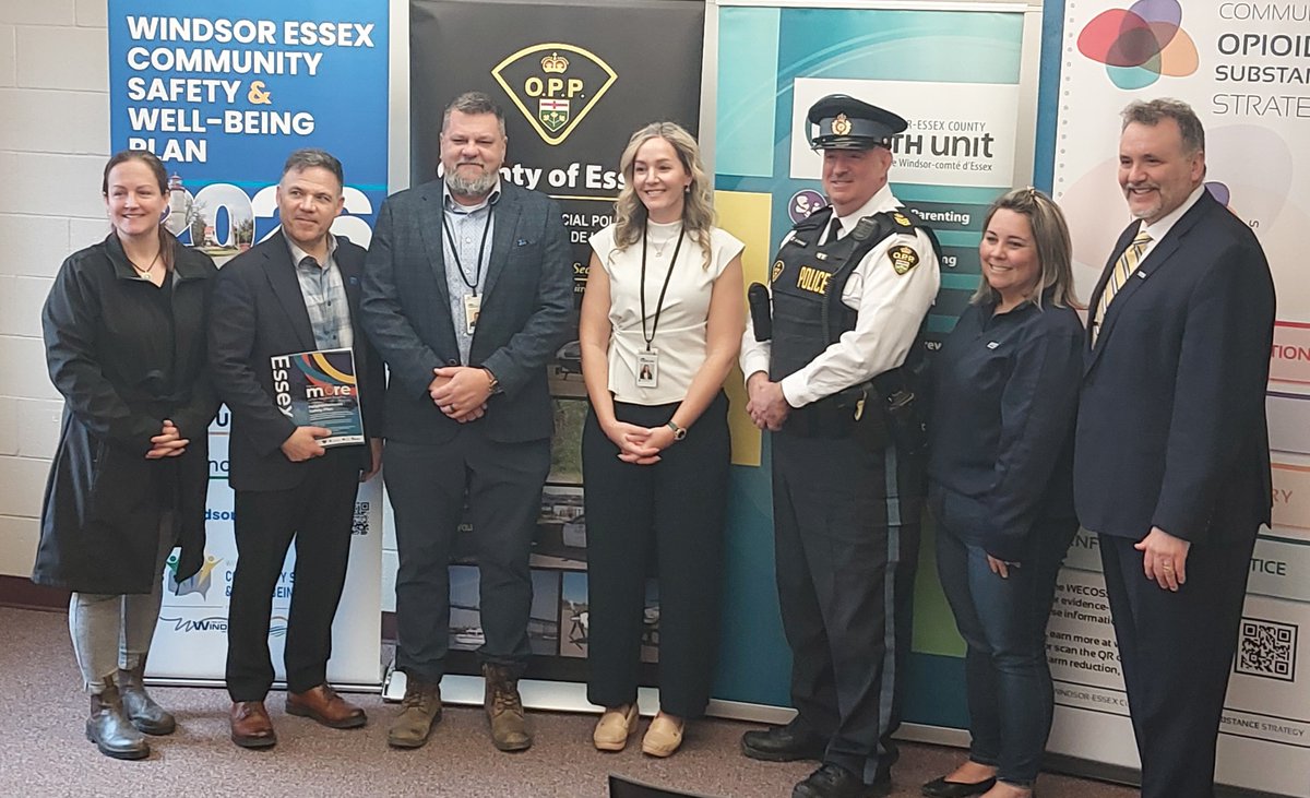 OPP_WR's tweet photo. #EssexCtyOPP, were glad to join the Windsor Essex Community Safety & Well-Being Plan, and the #WECHU February 26, 2026 to officially launch the Neighbourhood Safety Plans for the Town of Essex.

Neighbourhood Safety Plans contain important information to help residents and local businesses handle a variety of emergency and non-emergency situations.

You can access the safety plans at https://t.co/RiolsQYhbK

#communitypolicing #communityengagement #neighbourhoodsafety #Townofessex

^cc