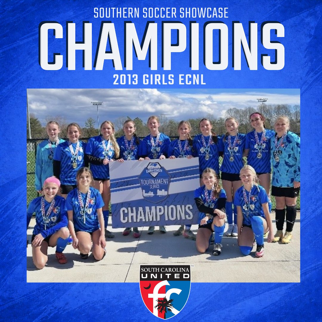 SCUnited_FC's tweet photo. Congratulations to our 2013 Girls ECNL team - Champions in the Southern Soccer Showcase!
#SCUFC #WearTheBadge https://t.co/K7qjX8TB36