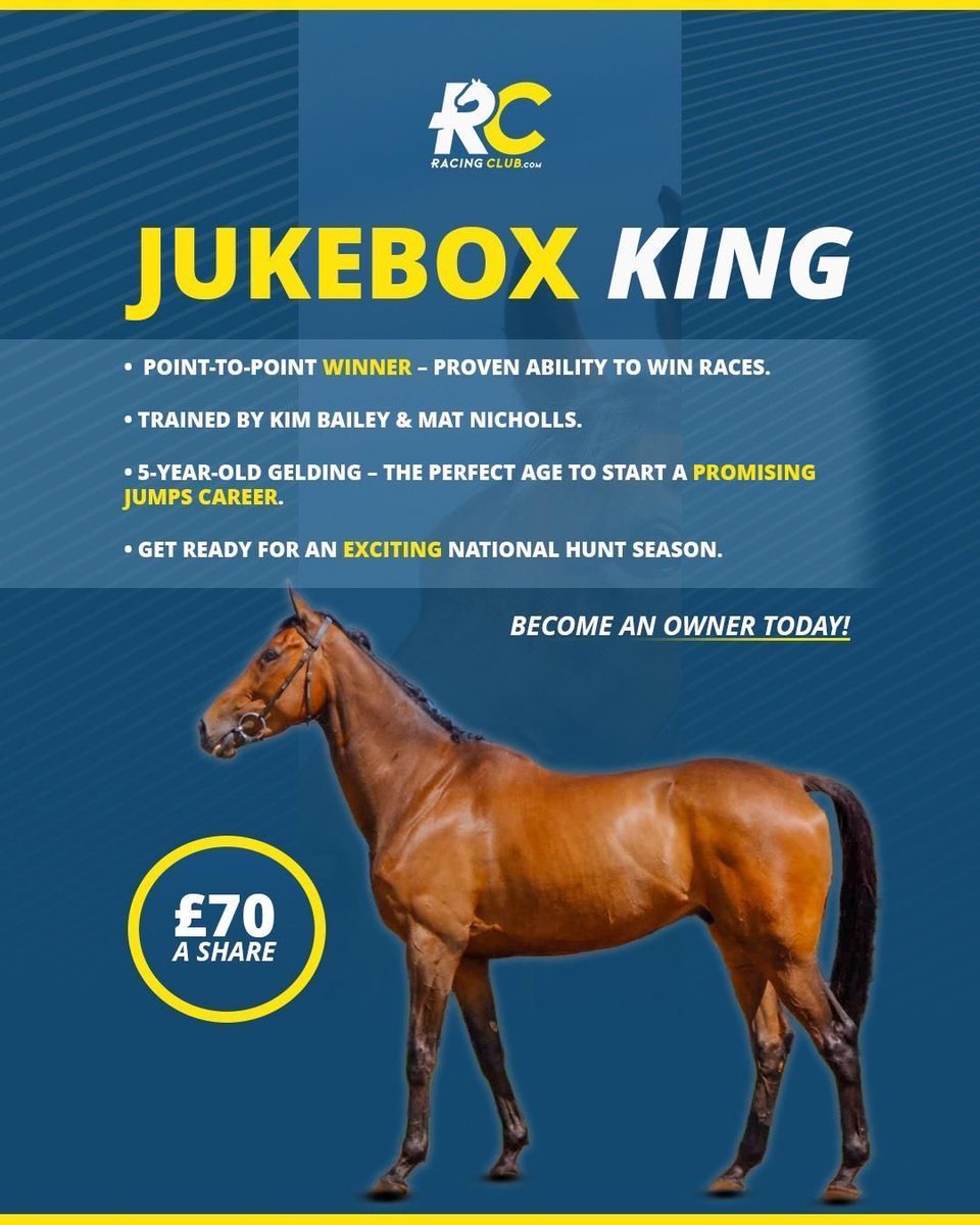 🐴RACEHORSE OWNERSHIP GIVEAWAY!

1️⃣Follow me and <a href="/Racingclubvip/">Racing Club</a> 

2️⃣Retweet this post!

3️⃣The more friends tagged, the more entries you get!

🫵🏻Get involved, we are doing two giveaways, Jukebox King, and one more!