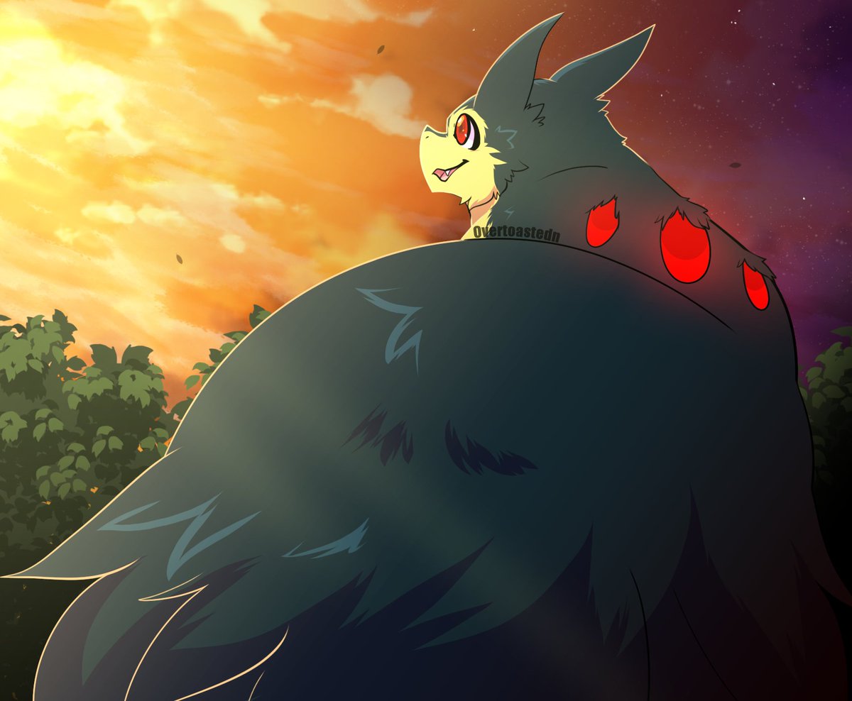 Nugget with a fire type sky