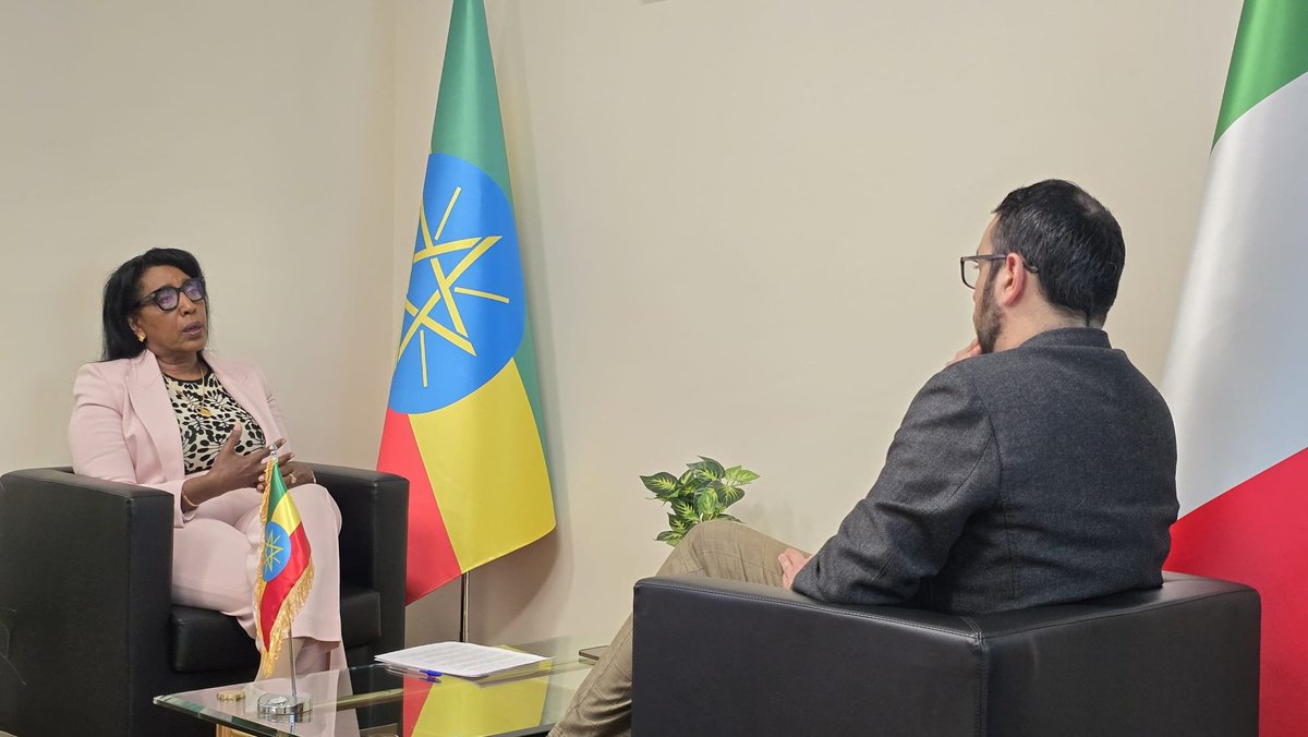 ETEmbassyROM's tweet photo. The Extraordinary and Plenipotentiary Ambassador of the Federal Democratic Republic of Ethiopia to Italy, H.E. Ambassador Demitu Hambisa, conducted an interview with Agenzia Nova.

For more details, please see the link below.
https://t.co/G7zWeXTX4l https://t.co/56dWTsaqUp