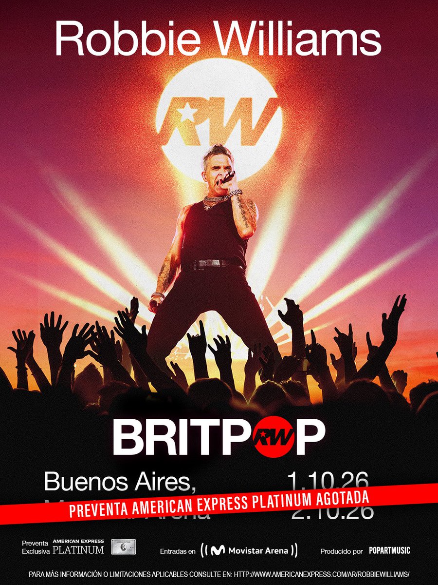 FUROR TOTAL POR ROBBIE ❤️‍🔥😭

🚨 Se agotó la preventa para el segundo show en el <a href="/MovistarArenaAR/">MovistarArenaAR</a> el 02.10
🎫 VENTA GENERAL YA HABILITADA EN movistararena.com.ar/FilaVirtual/25…