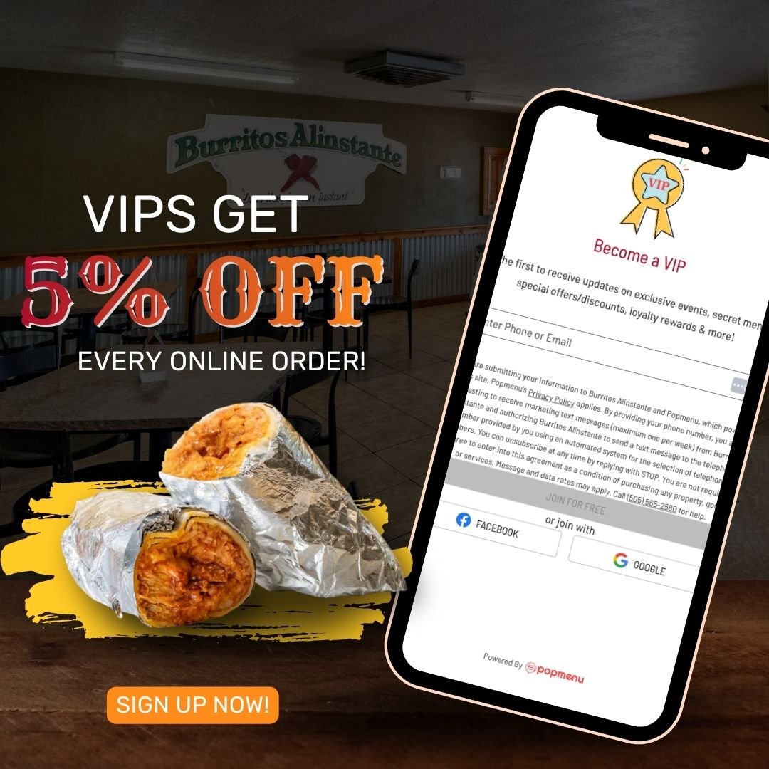 Burritos_Alinst's tweet photo. Why just eat burritos when you can eat them with a discount? 🌯💸 Join our VIP list and get 5% off every online order.

Sign up on our website today! https://t.co/bstUL1F2fQ https://t.co/gqJQdIALLT