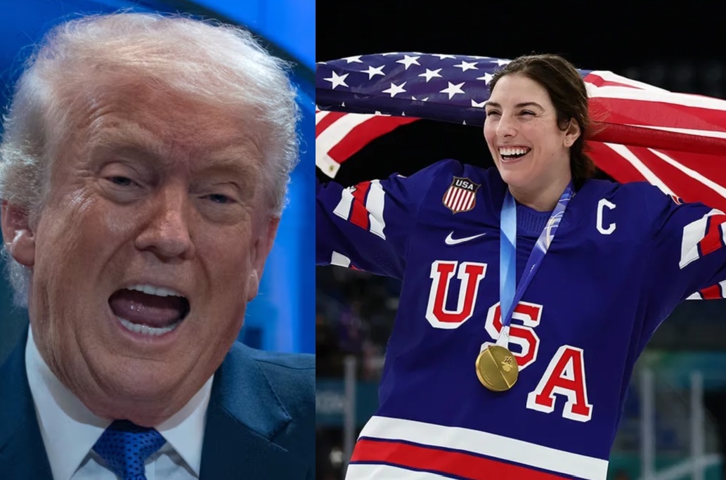BREAKING:  The U.S. Olympic women’s ice hockey Team Captain Hilary Knight SLAMS Trump over the disgusting joke he made about her gold medal-winning squad to the men's team.

She refused to remain silent about "locker room" talk...

“I just thought the joke was distasteful and