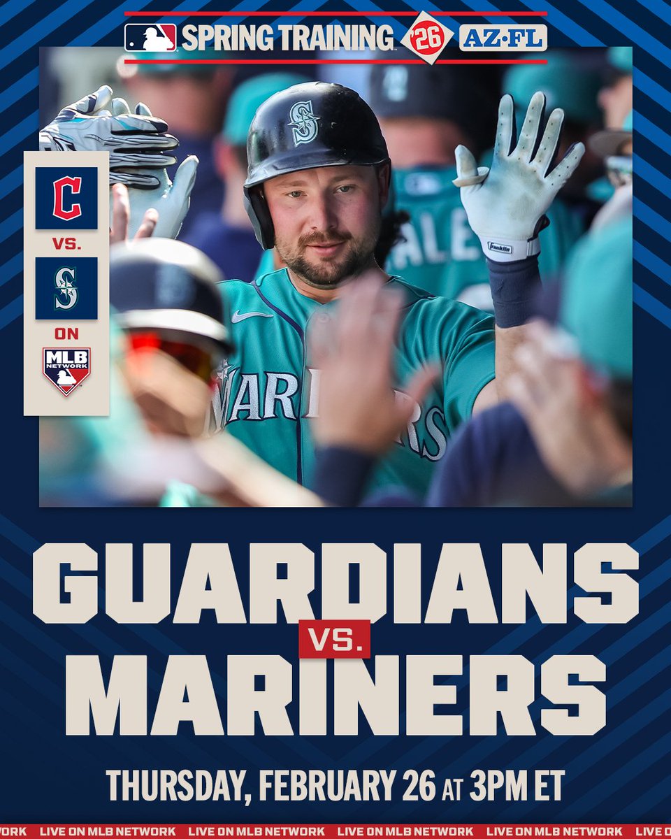 Tune in NEXT for Guardians-Mariners on MLB Network ⚾📺