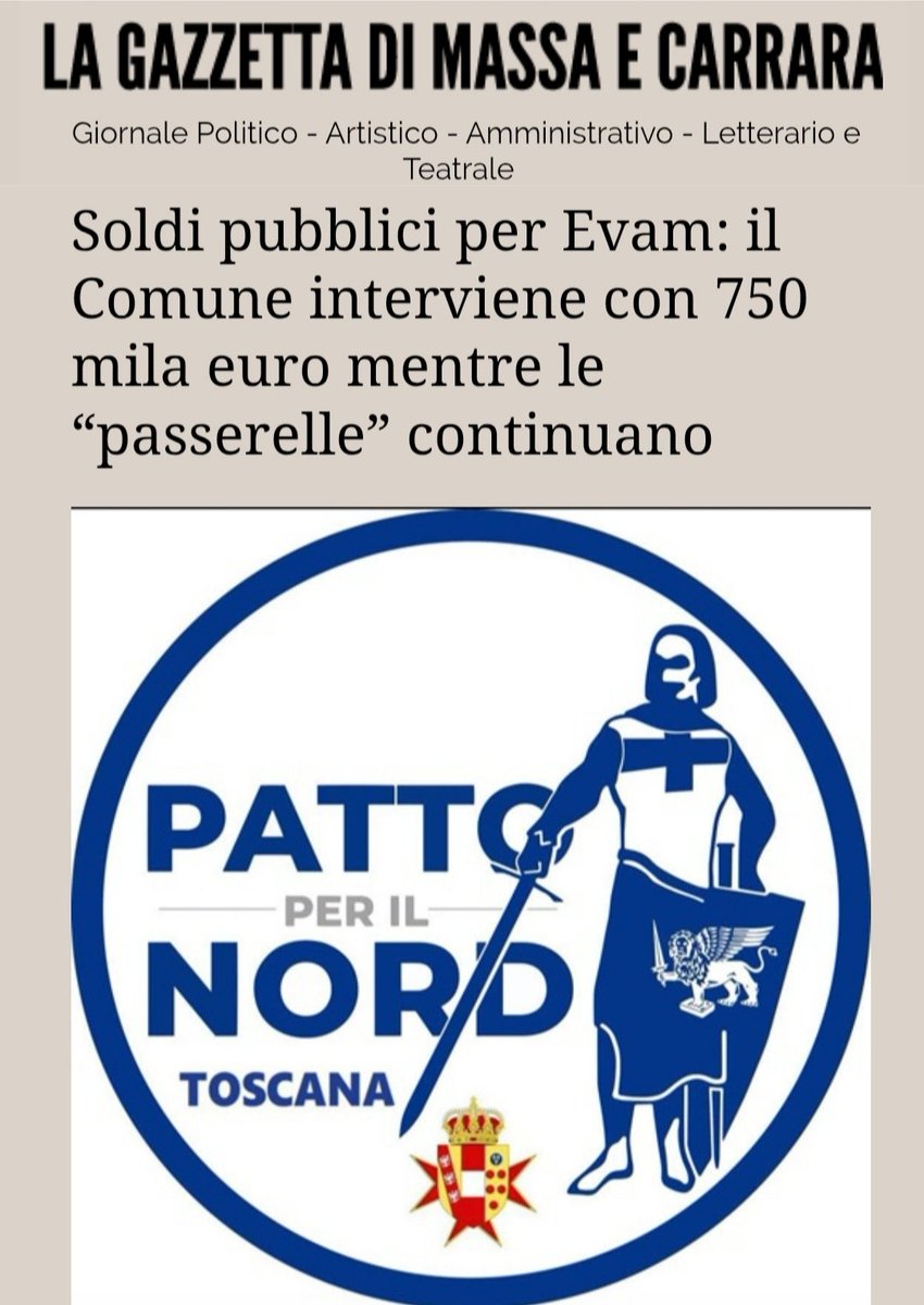 PattoNordToscan's tweet image. 🚨 #Massa (MS)
💸 750.000€ di soldi pubblici destinati a #EVAM S.p.A., società partecipata che estrae e commercializza l’acqua #Fonteviva.

Continuano le passerelle, ma restano interrogativi su costi e futuro dell’azienda.

👇 Articolo completo nel primo link nei commenti