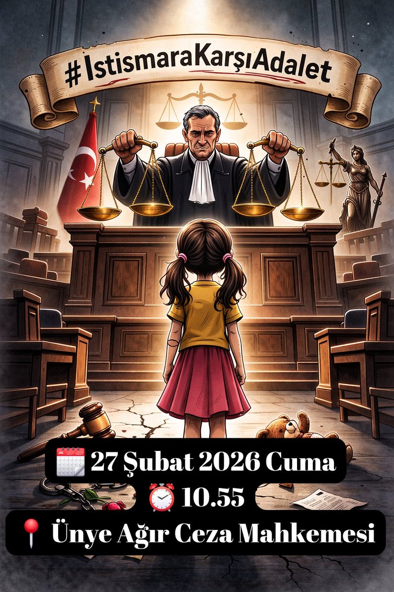 ozbo52's tweet photo. 633 gündür…

Kızıma ömür boyu silinmeyecek bir travmayı yaşatan kişinin en ağır cezayı alması için mücadele edeceğime yemin ettim.

Bu yemin bir öfke değil…
Bir annenin evladına verdiği söz.

Yarın 3. duruşma görülecek.

Bu sadece bir dava değil, bu ,bir çocuğun sesi duyulsun diye verilen savaş.

Bu, "Çocuğun beyanı esastır"  sözünün gerçekten hayata geçip geçmeyeceğinin sınavı.

633 gündür dimdik ayaktayım.
Yoruldum ama vazgeçmedim.
Kırıldım ama susmadım.

Yarın duruşma öncesi son kez buradan hepinize sesleniyorum:

Vicdanı olan herkesin desteğine, varlığına ihtiyacım var.

Bir çocuğun hayatı için…Bir annenin kızına verdiği söz için…

Kızımın Adaleti için lütfen tag'ı kullanarak gerekli kurumları etiketleyerek 1'er tweet atmanızı rica ediyorum 🙏 
@ADLITIPKURUMU
@adalet_bakanlik
@abakingurlek

Tweeti atarken lütfen en az 4 kelime kullanın ki, emeğiniz boşa gitmesin.

Bugüne kadar vermiş olduğunuz destek için her birinize ayrı ayrı yürekten teşekkür ediyorum ❤️‍🩹🙏

#istismarakarşıadalet