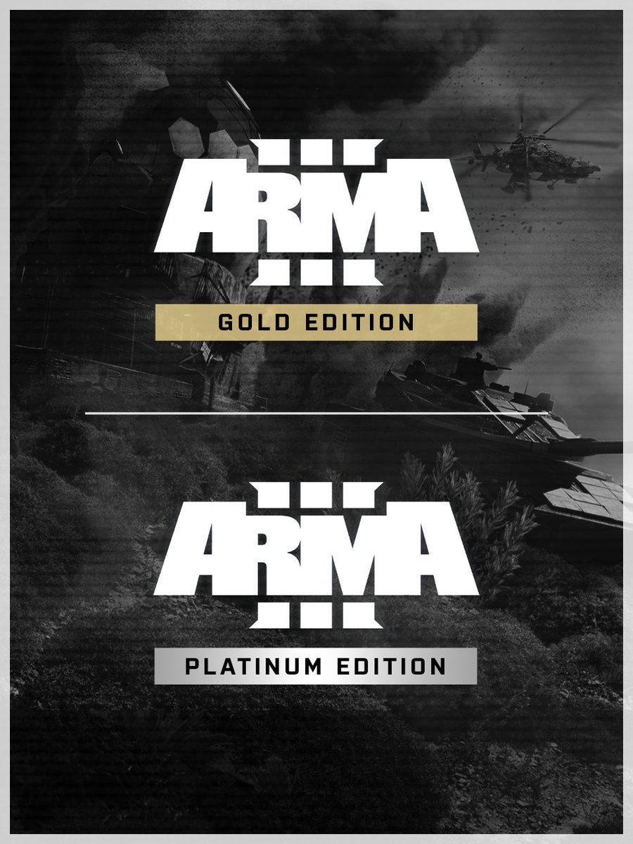 ArmaPlatform's tweet image. Over 12 years later, #Arma3 still stands as the premier military sandbox on PC.

With a thriving community and endless ways to play, new recruits now have two ways to deploy:

• Arma 3 Gold Edition – an essential package of the base game and two official expansions.
• Arma 3