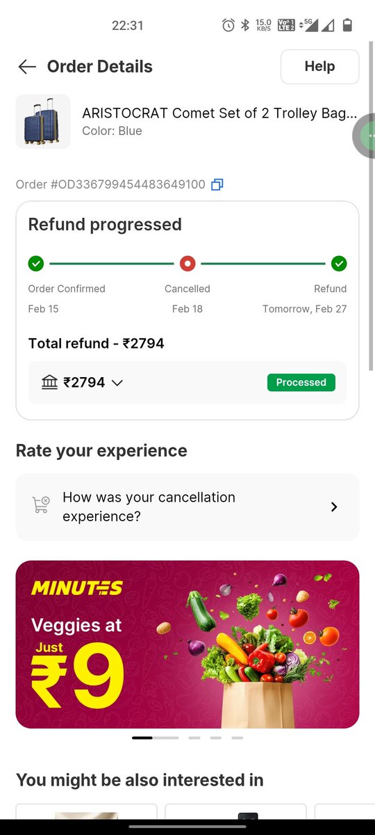 bisariji's tweet photo. #Flipkart I ordered ARISTOCRAT Trolley on Feb 15 but the seller cancelled the order on Feb 18, order OD336799454483649100. Again on Feb 22 I ordered the same product and again it was cancelled by the seller, OD336859343016016100.

#Flipkart don't take orders if you can't deliver. https://t.co/0BfCz4hdnM