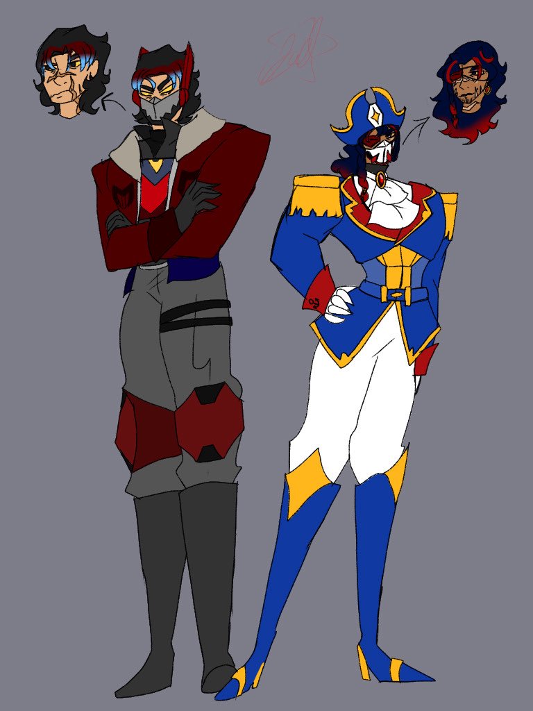 Dorksinterests's tweet image. Still trying to figure out how to draw them as mechs so I made a human like design for these two 
#metalcardbots #Blackhook #Heavyiron